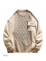 Pull vintage beige pour femme, style rétro et confortable