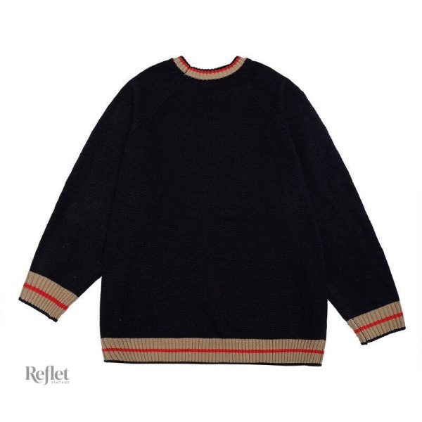 Vêtement vintage homme, pull college confortable