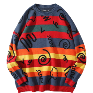 Pull Vintage Coloré homme, style rétro et design unique