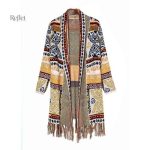 Pull femme style vintage avec motifs ethniques
