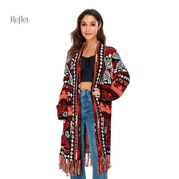 Pull tendance femme avec motifs culturels
