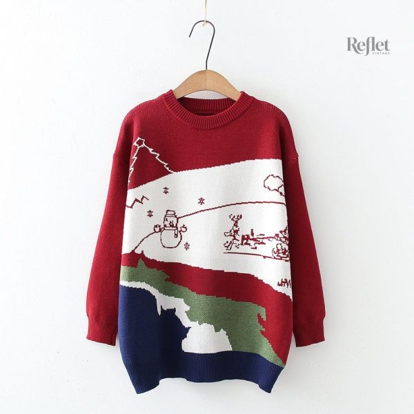 Pull élégant pour femme, ambiance rétro anglaise