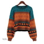 Pull vintage en laine pour femme, style classique et élégant