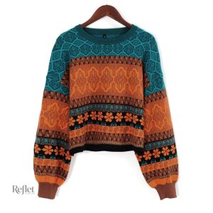 Pull vintage en laine pour femme, style classique et élégant
