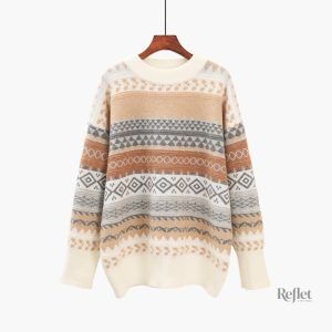 Pull vintage long femme en style rétro