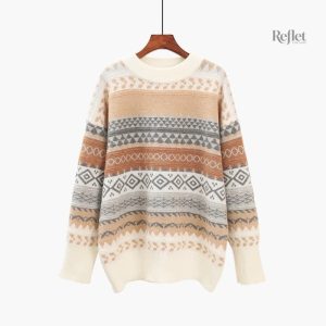Vêtement chic vintage pour femme, pull long élégant