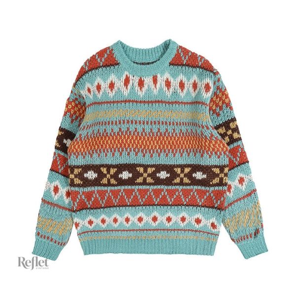 Pull vintage femme en tricot au style décontracté et intemporel