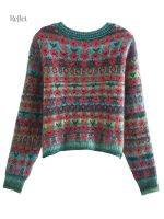 Pull femme tricoté, design vintage et couleurs variées