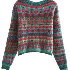 Pull femme tricoté, design vintage et couleurs variées