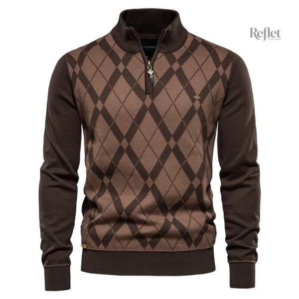 Pull homme rétro avec motifs uniques et colorés