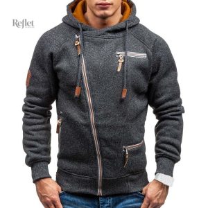 Pull vintage homme à capuche en style rétro