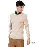 Pull vintage homme beige élégant et confortable