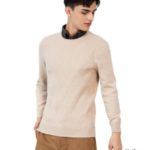 Pull vintage homme beige élégant et confortable