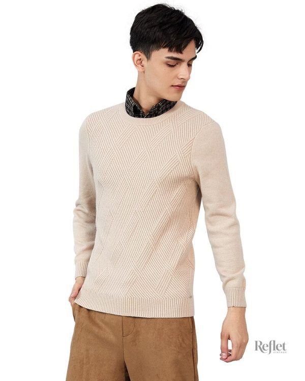 pull-vintage-homme-beige-1 Pull vintage homme beige élégant et confortable