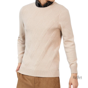 Pull beige au style rétro pour homme