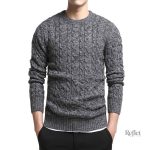 Pull vintage homme gris en laine douce