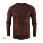 Pull vintage homme en marron, style classique et intemporel