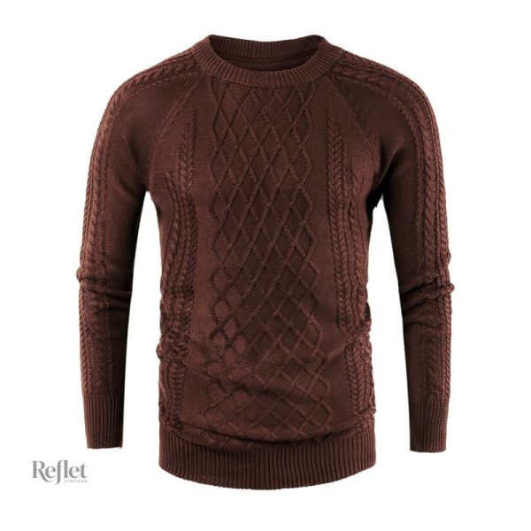 pull-vintage-homme-marron-1 Pull vintage homme en marron, style classique et intemporel