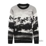 Pull vintage noir et blanc pour homme