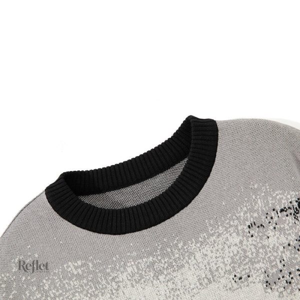Pull rétro homme en noir et blanc