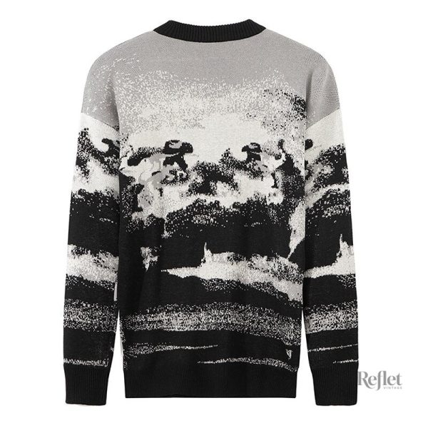Style vintage avec pull homme en noir blanc