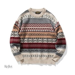 Pull ample pour homme, look vintage et décontracté