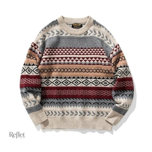 Pull ample pour homme, look vintage et décontracté