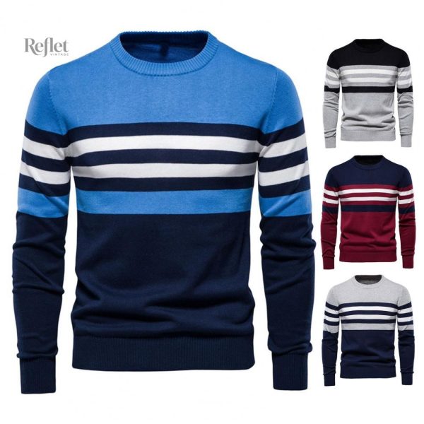 Pull rétro en laine pour homme
