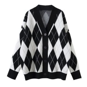 Pull vintage large femme, style décontracté et rétro