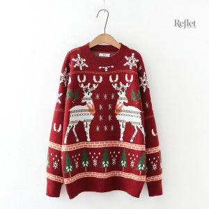 Pull rétro femme avec thème festif