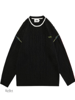 Pull vintage noir pour femme, style rétro élégant