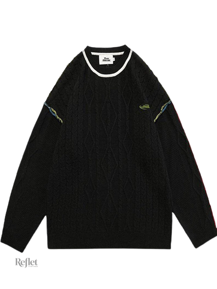 pull-vintage-noir-1 Pull vintage noir pour femme, style rétro élégant