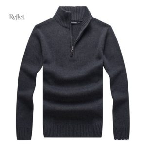 Pull homme style ski rétro avec fermeture éclair