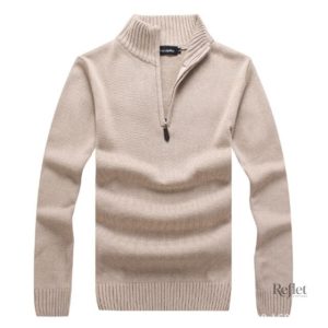 Pull homme zip ski, design rétro élégant