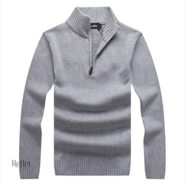 Pull homme avec zip, style ski classique
