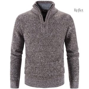 Veste pull zippée homme rétro