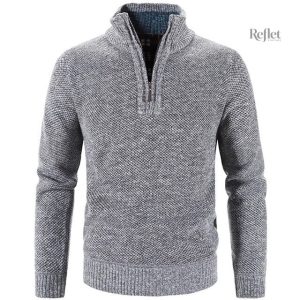 Pull zippé avec design vintage pour homme