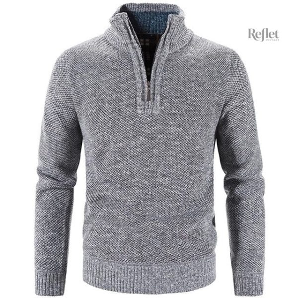 Pull zippé avec design vintage pour homme
