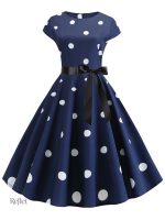 Robe rétro femmes à pois style années 50