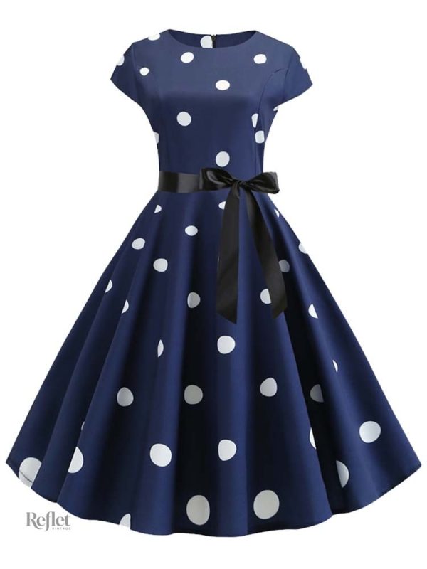 retro-robe-femmes-a-pois-annee-50-1 Robe rétro femmes à pois style années 50