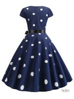 Robe à motifs rétro pour femmes