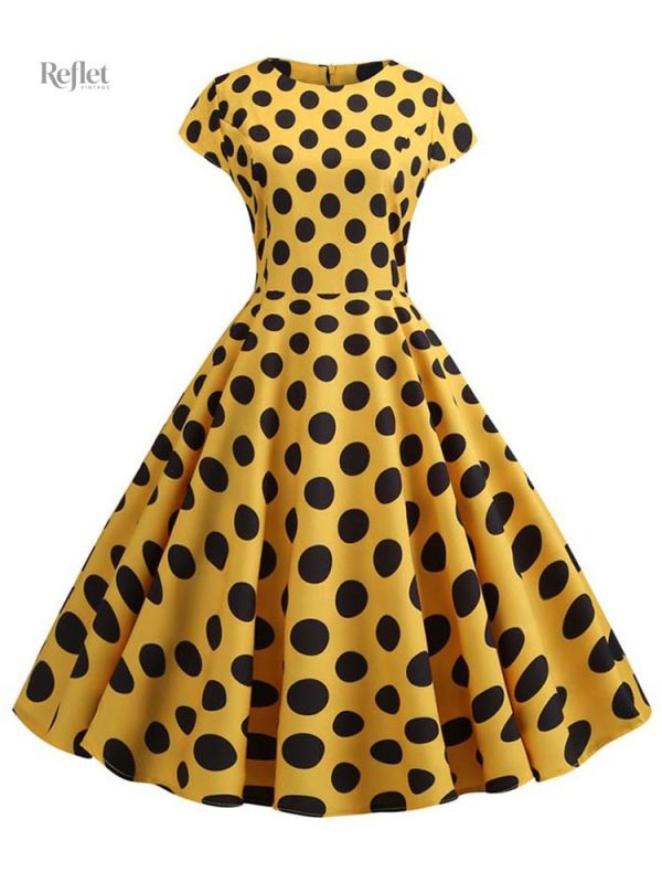 Robe femme années 50 avec motifs à pois