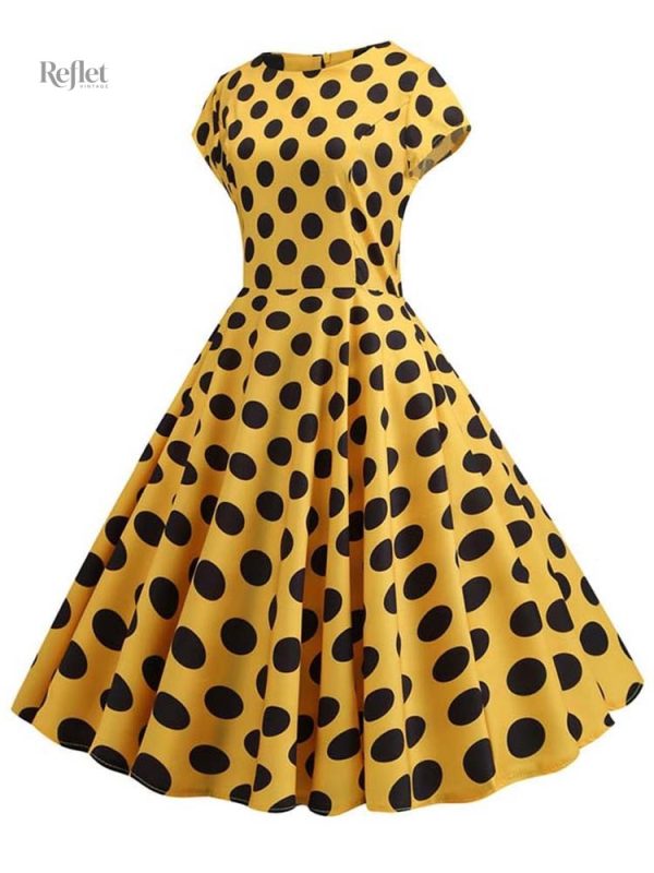 Robe à pois pour femmes, style rétro