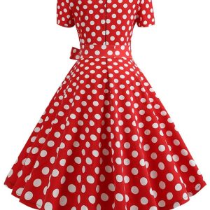 Robe vintage à pois, esprit rétro des années 70