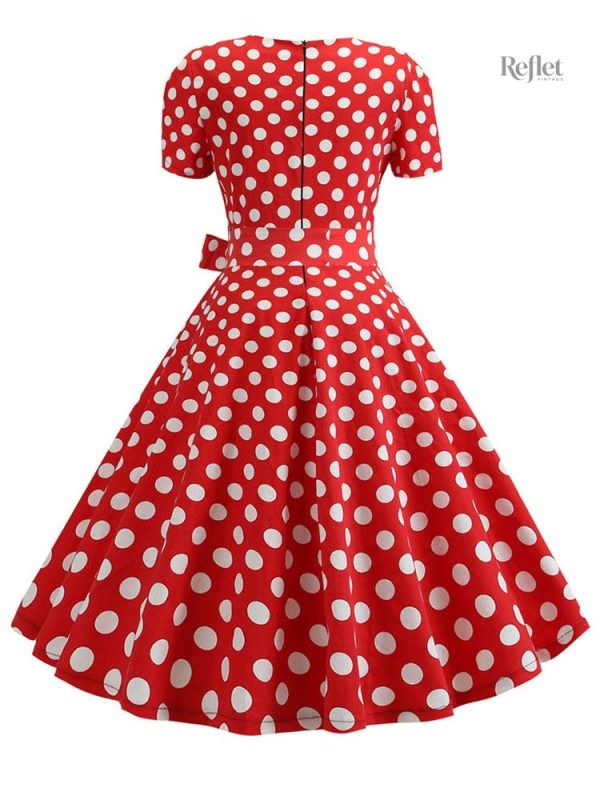 Robe vintage à pois, esprit rétro des années 70