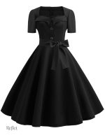 Robe féminine à points, inspiration seventies