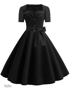 Robe féminine à points, inspiration seventies