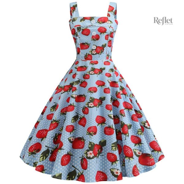 Robe à pois style pin-up année 50