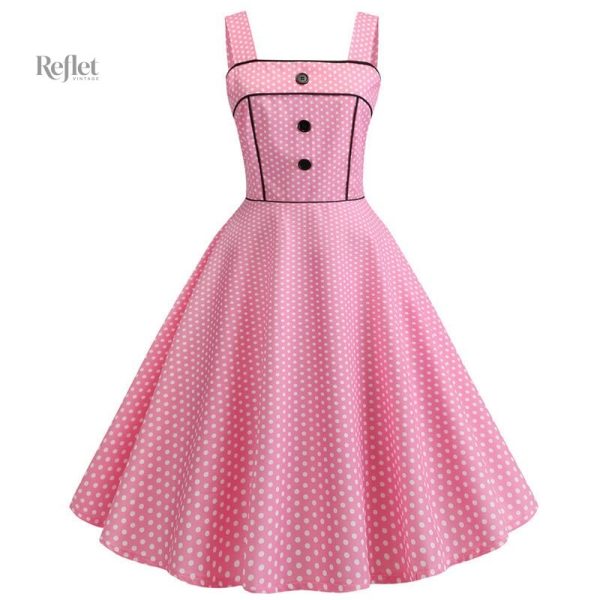 Robe à pois féminine inspirée des années 50
