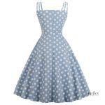 Robe rétro à pois, style classique des années 50